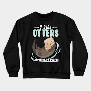 I Like Otters And Maybe 3 People Crewneck Sweatshirt